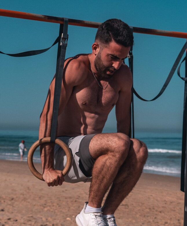 ארקי מתאמן בתקופת עסק הכושר